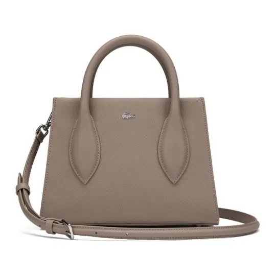 LACOSTE PVC Shoulder Bag, Crossbody Bag, Handbag Medium Women's Khaki