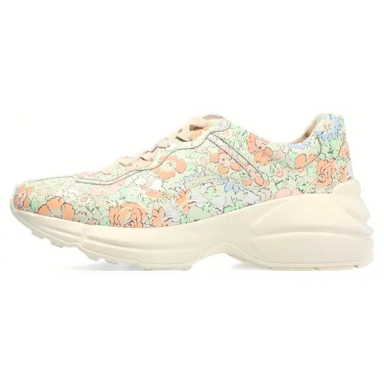 GUCCI Rhyton Liberty London Low Top Chunky Sneakers Women's Mint Green