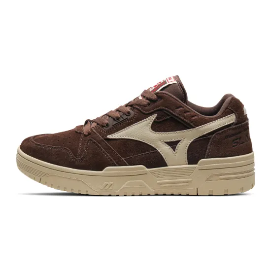 Mizuno Casual Shoes Unisex Low-Top Dark Brown/Cream Yellow