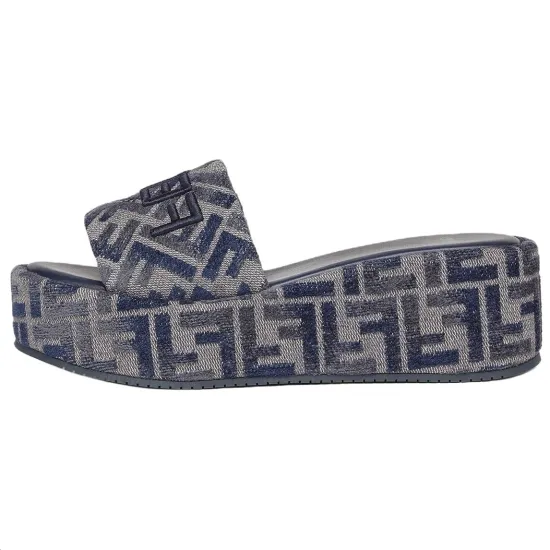 FENDI Ff Jacquard Denim Sandals Women's
