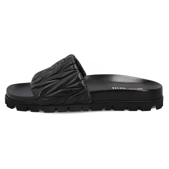MIU MIU Slide Slippers Women's Black