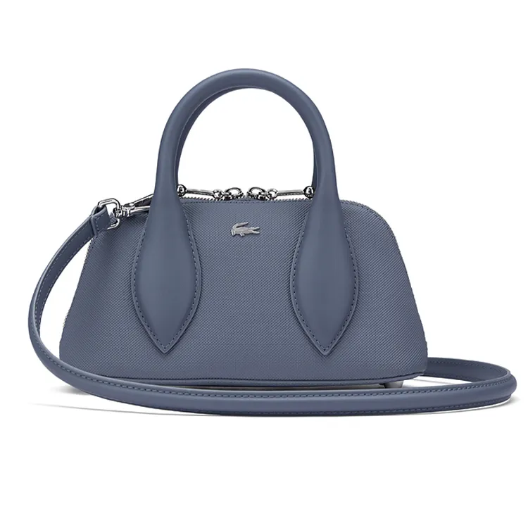 LACOSTE PVC Shoulder Bag, Crossbody Bag, Handbag Small Women's Blue