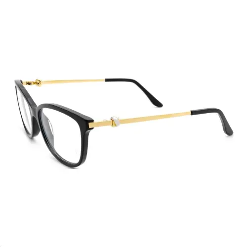 CARTIER Acetate Cat Eye Eyeglass Frames Women's Black