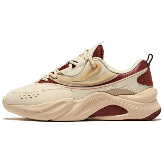 Erke Kirin 3.0 Wear-resistant And Lightweight Low-Top Casual Shoes Women's Warm Linen Bordeaux Red