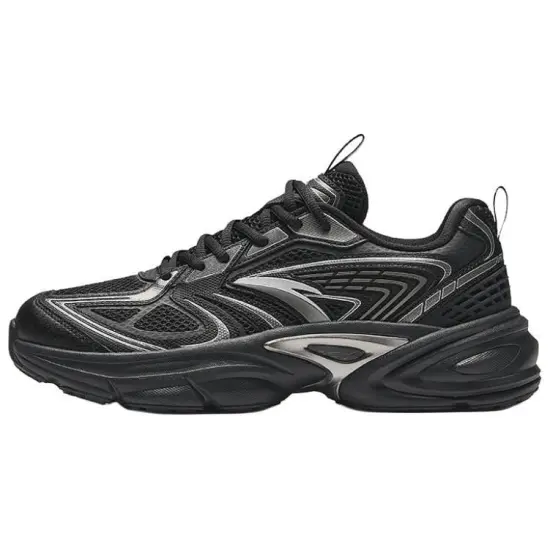 Anta Life Collection Anti Slip Wear Resistant Low Top Casual Shoes Men's Black Silver