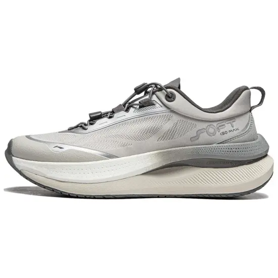 LINING SOFT GO MAX Running Shoes Men Low-Top Light Smoke Gray/Asphalt Gray