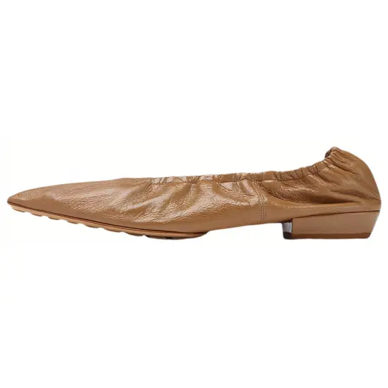 Bottega Veneta Leather Ballet Flat Almond Women's