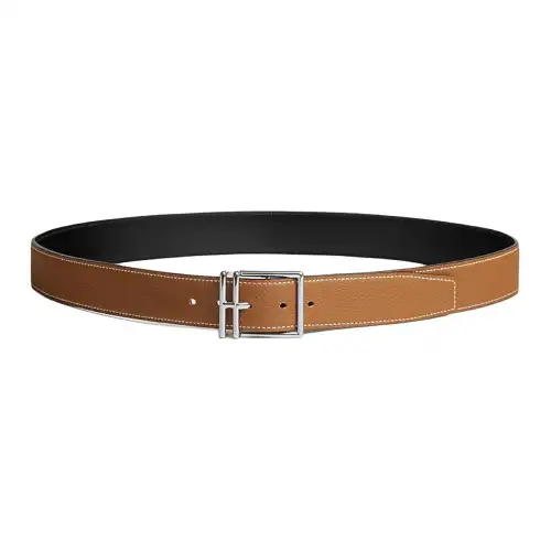 HERMES Nathan Calfskin Leather Belts Men's 3.2cm