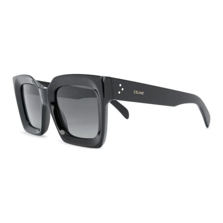 CELINE Acetate Square Sunglasses Women's Black