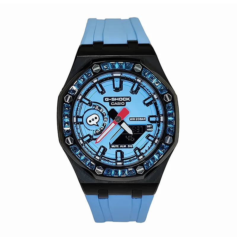 CASIO Men Liquid Crystal/Analog Dual Display Series 44mm Blue Watch