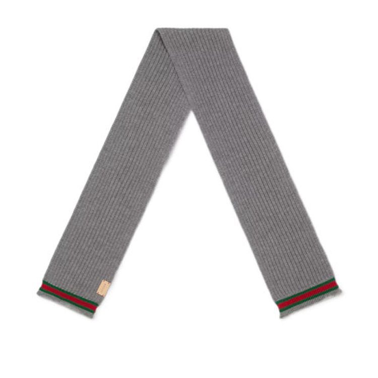 GUCCI Web Detailed Logo Patch Scarf
