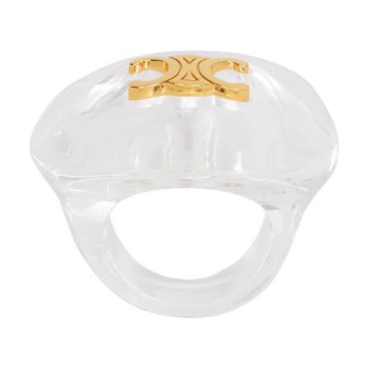 CELINE Celine, design glass brass golden ring