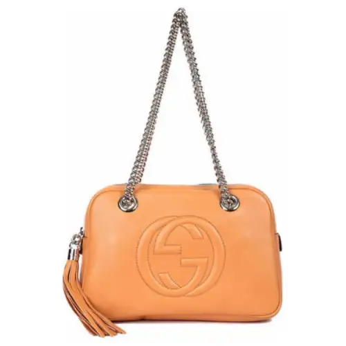 GUCCI Genuine Leather Handbag, Shoulder Bag Regular Women's Yellow