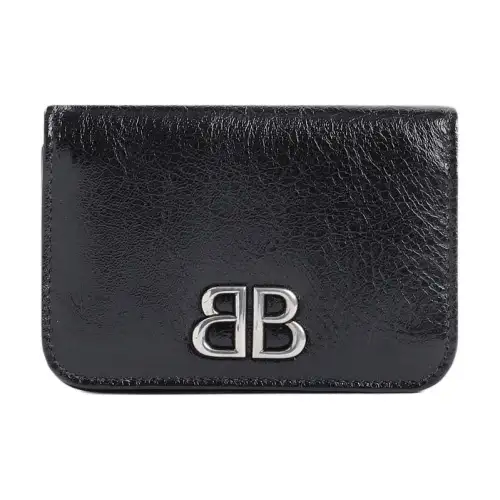 Balenciaga Arena Calfskin Card Holder Women's Black