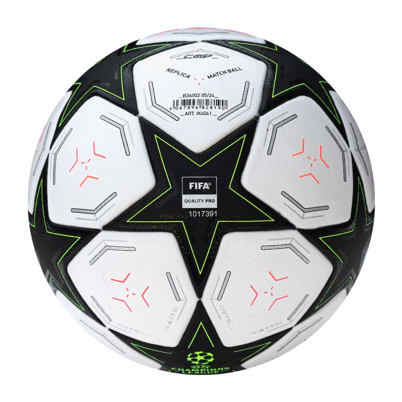 Adidas Size 45 Soccer Ball Pu Seamless Thermal bonding Unisex White/Black/Bright Yellow Fluorescent