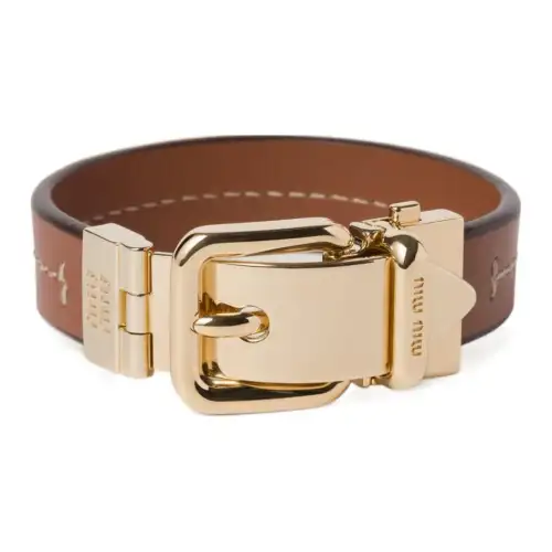 MIU MIU Leather Wristbands Women's Brown