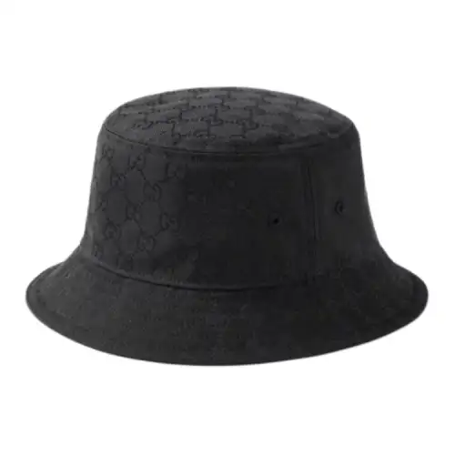 GUCCI Canvas Bucket Hats Unisex Black
