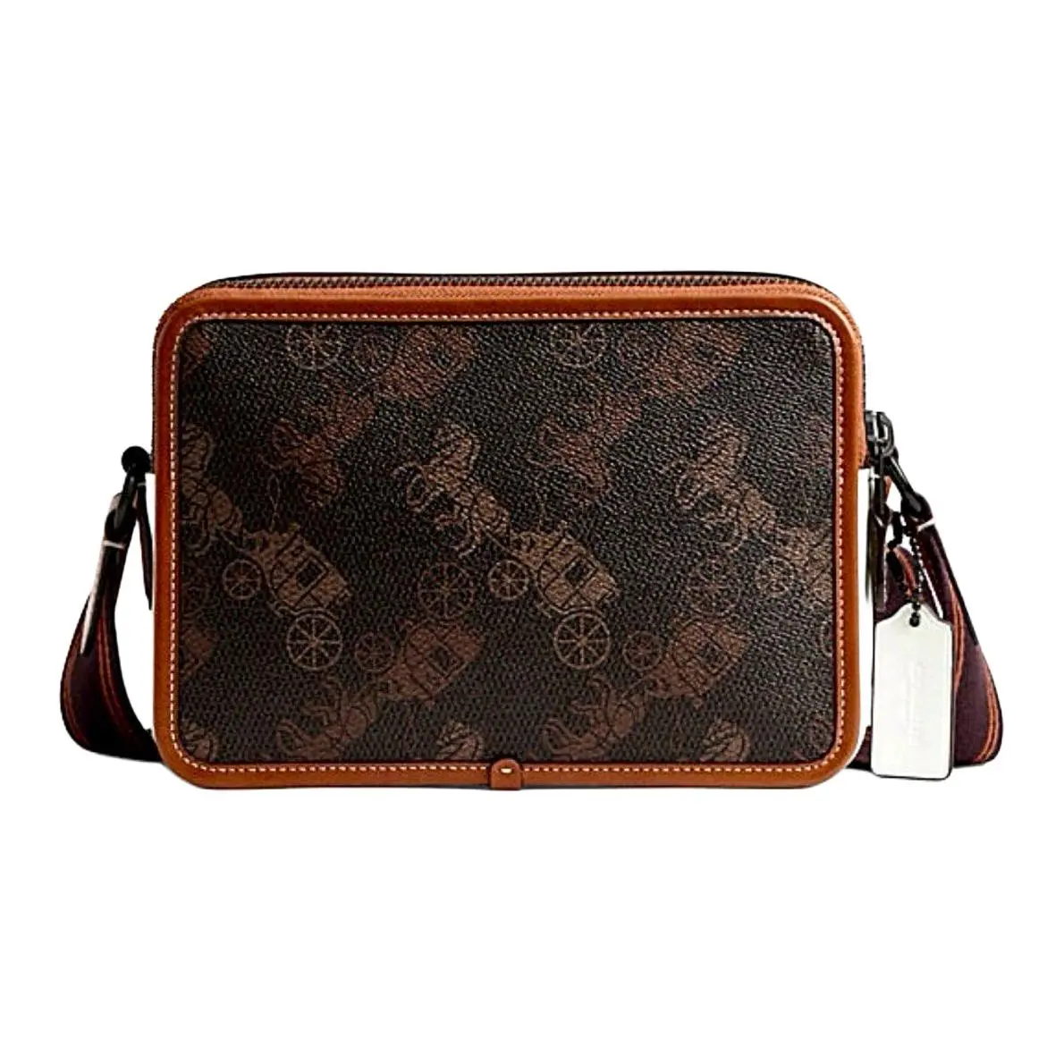 COACH Charter Artificial Leather With Cow Leather Crossbody Bag, Shoulder Bag Medium Men's Truffle/Bright Amber