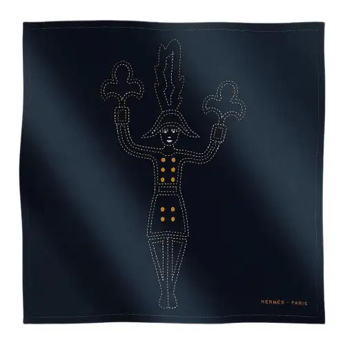 HERMES Cotton Scarves Unisex Blue