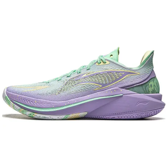 LiNing SONIC 12 V2 Cushioning Anti Slip Wear Resistant Breathability Low Top Basketball Shoes Men's Green Purple