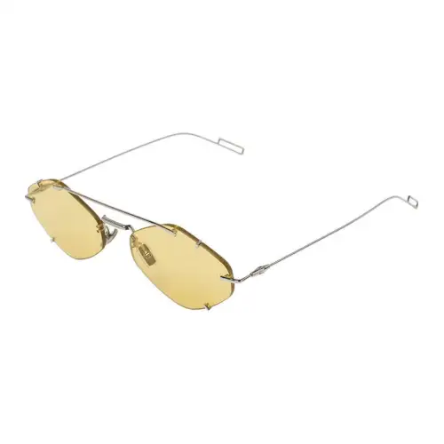 DIOR Metal Irregular Shape Sunglasses Unisex Silver