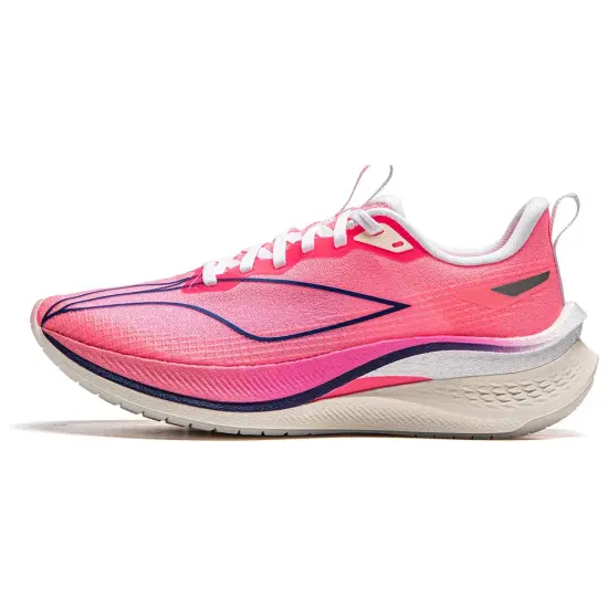 LiNing Red Hare 7 Pro Cushioned Slip Resistant Abrasion Resistant Low Top Casual Running Shoes Women's Fluorescent Pink
