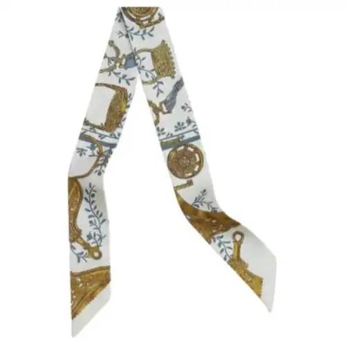 HERMES Patterned Print Silk Scarves Men's Multicolor
