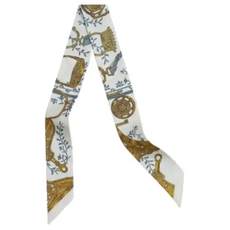 HERMES Patterned Print Silk Scarves Men's Multicolor
