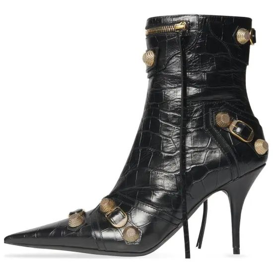 Balenciaga Cagole 90mm Leather Ankle Boots