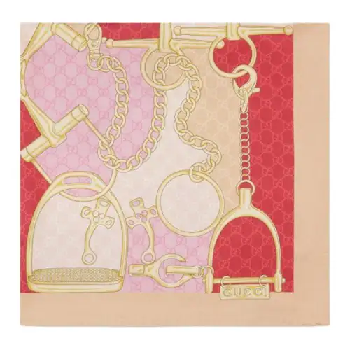 GUCCI Gg Horsebit Printed Finished Edge Scarf