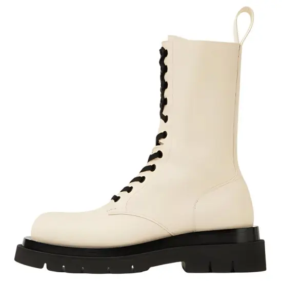 Bottega Veneta Lug Martin Boots Women's Sea Salt Color