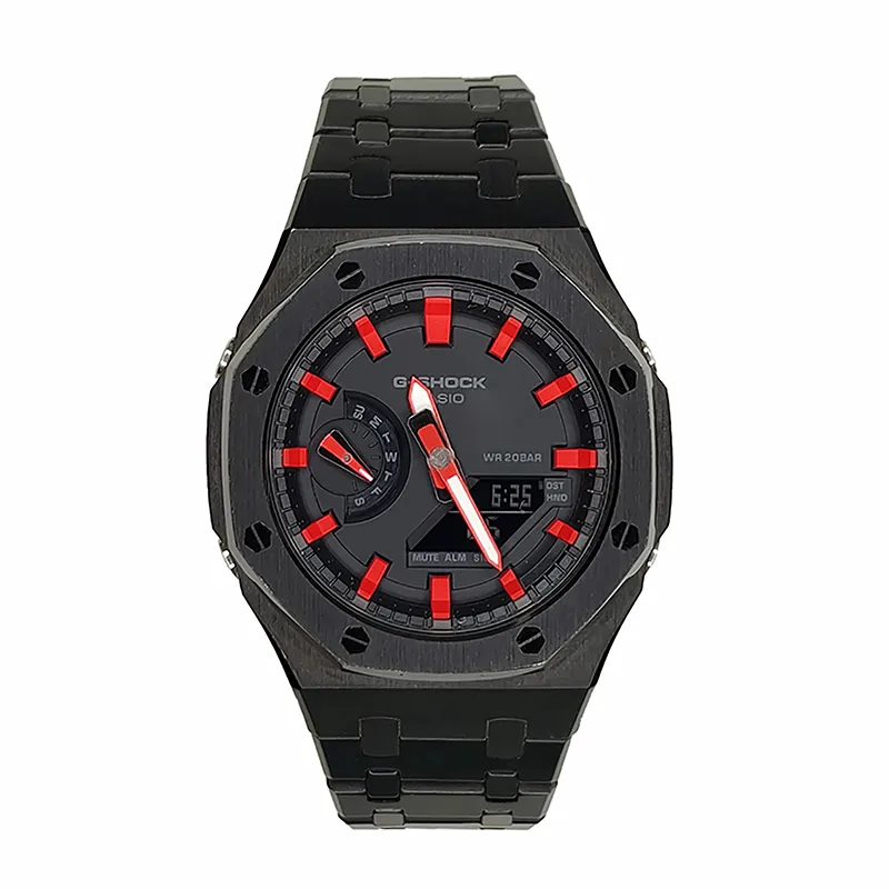CASIO Men Liquid Crystal/Analog Dual Display Series 44mm Black Watch
