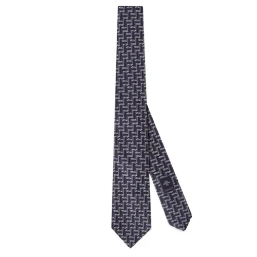 GUCCI Horsebit Silk Ties Men's Blue