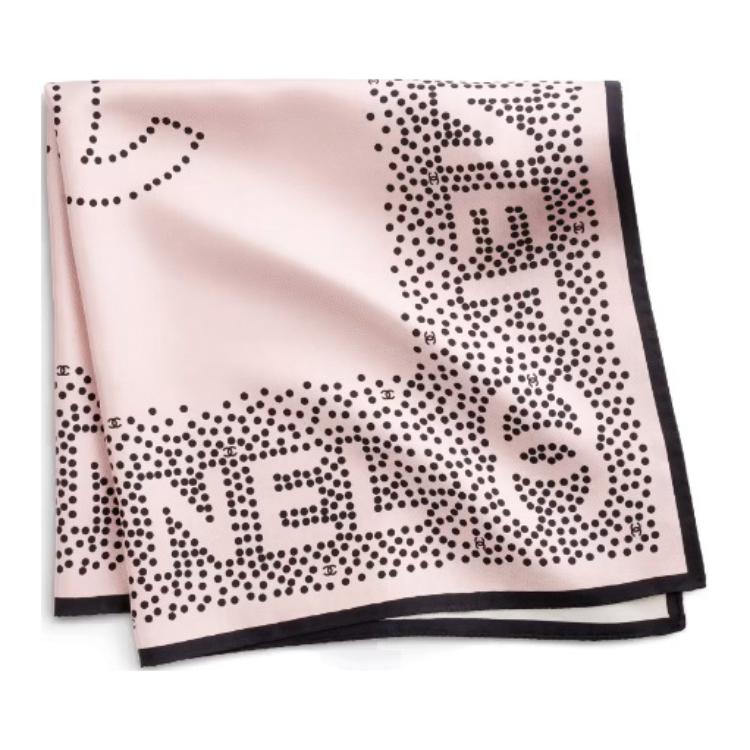 CHANEL Silk Scarves Women's Pink