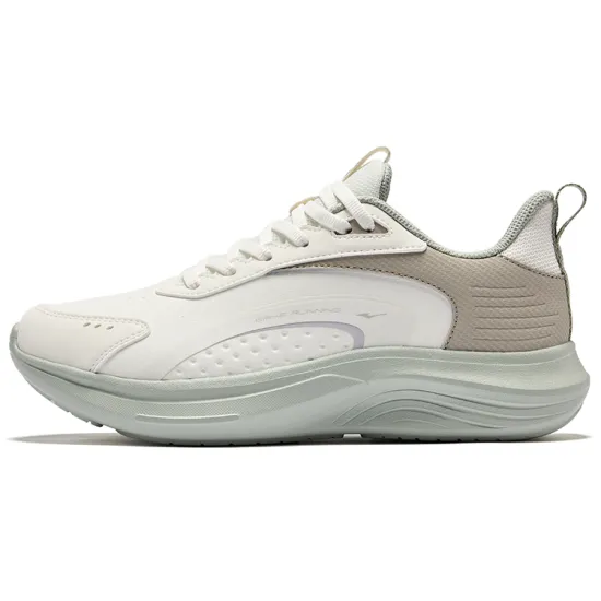 Erke Cushioning Breathable Low Top Sprint Running Shoes Women's Ivory Warm Mist Gray