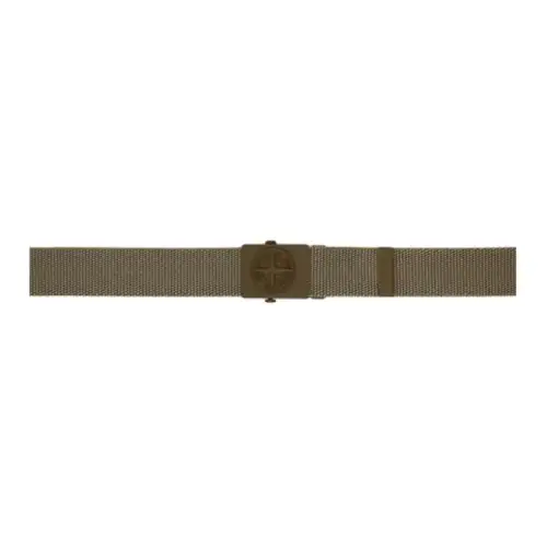 STONE ISLAND Solid Color Design, Smooth Buckle Webbing Leather Belts Kids' Green