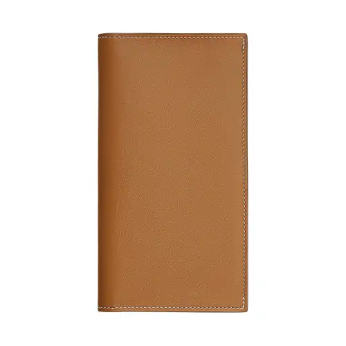 HERMES Citizen Twill Calfskin Wallet Men's Gold