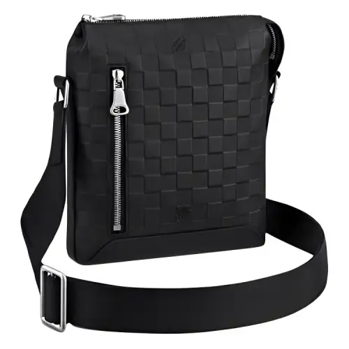 LOUIS VUITTON DiscoveryMessenger Cow Leather Messenger Bag, Shoulder Bag, Crossbody Bag Small Men's Black