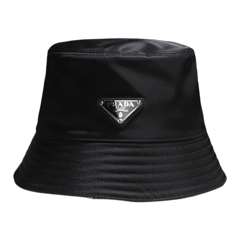 PRADA Nylon, Enamel, Metal, Cotton Bucket Hats Women's Black