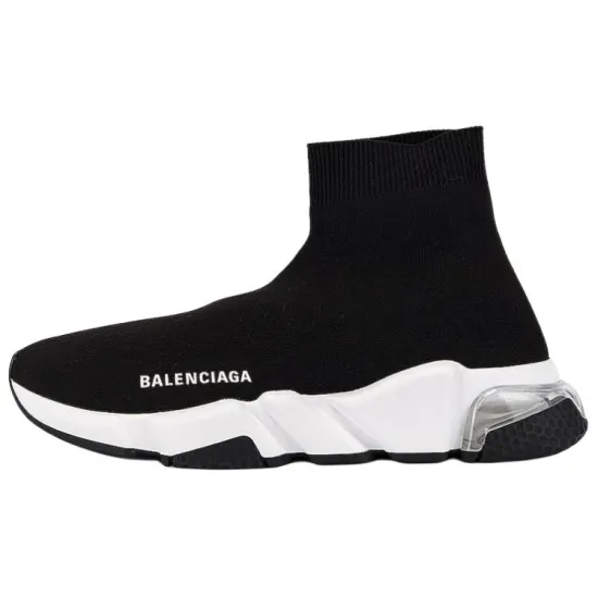 Balenciaga Speed Clear Sole Black White Women's