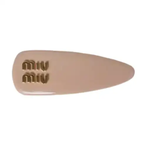 MIU MIU Sheepskin Hair Clips Women's Nude Pink