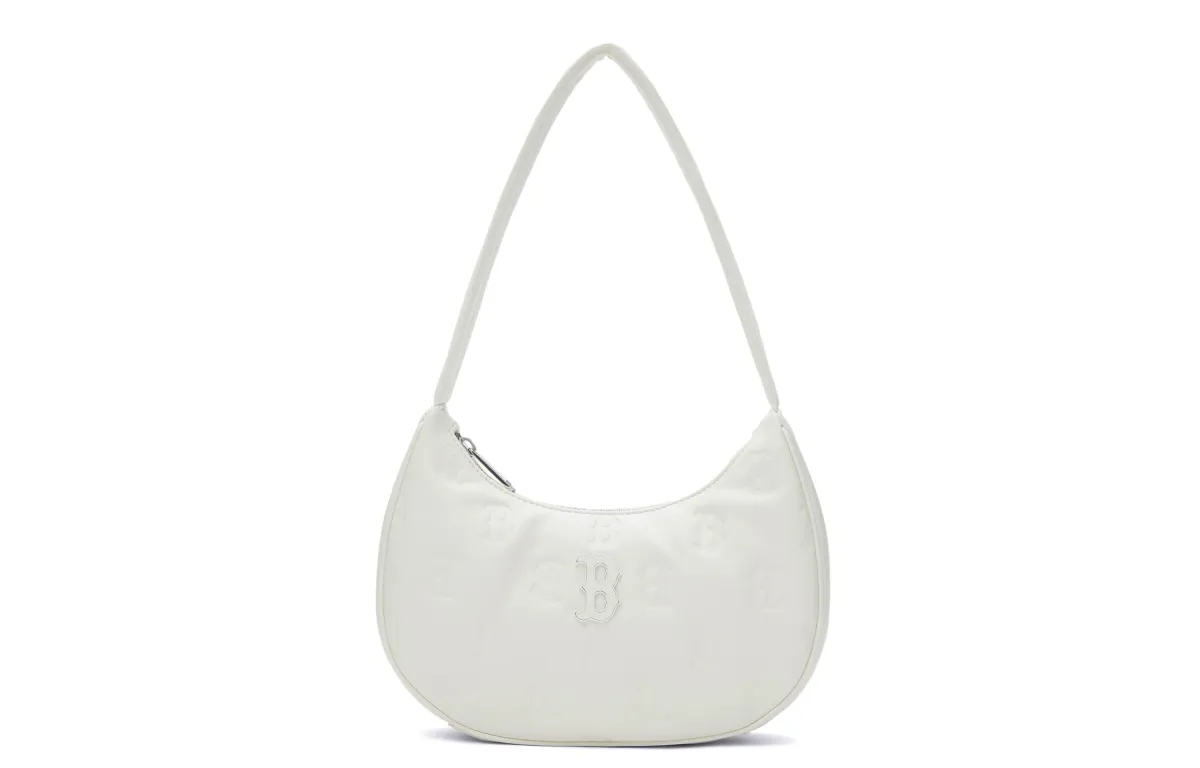 MLB Artificial Leather Shoulder Bag, Handbag, Shoulder Bag Unisex Dark Cream