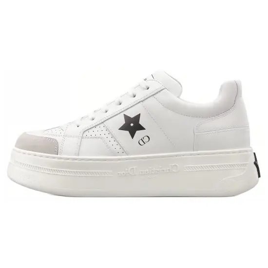 DIOR Star Skateboard Shoes Women's Low-Top White