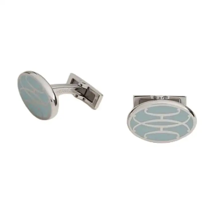 HERMES Cufflinks Unisex Blue/Malachite/Sapphire Blue/Black