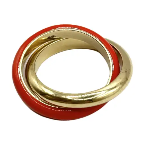 Bottega Veneta 925 Sterling Silver Rings Men's Gold/Red
