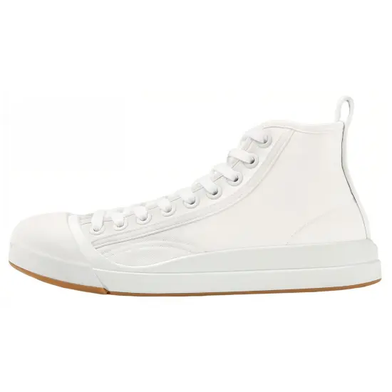 Bottega Veneta Vulcan Canvas Shoes Men High-Top White