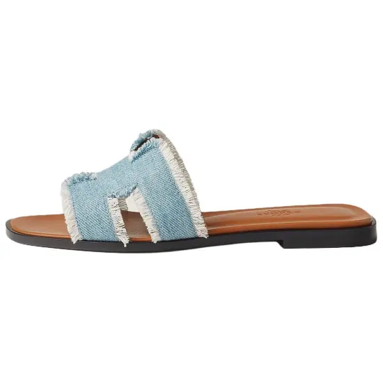 HERMES Oran Slide Slippers Women's Blue