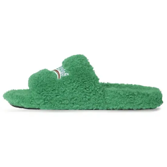 Balenciaga Furry Slides 'Green'