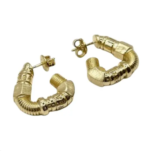 Bottega Veneta 925 Sterling Silver Earrings Women's Gold