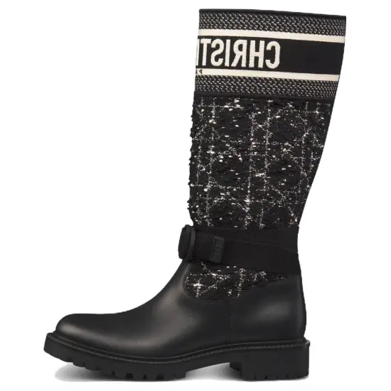 DIOR D-Major Knee-high Boots Women's Black